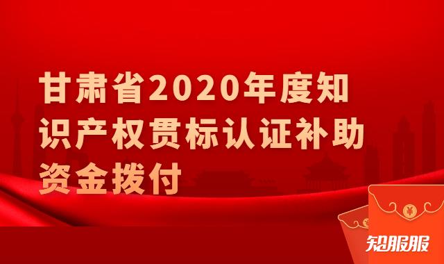 甘肃省2020年度知识产权贯标认证补助资金拨付.jpg